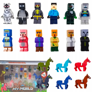 MINECRAFT SADA 18 FÓGÍK + BLOKOV KONÍKOV DOPLNKY 18v1